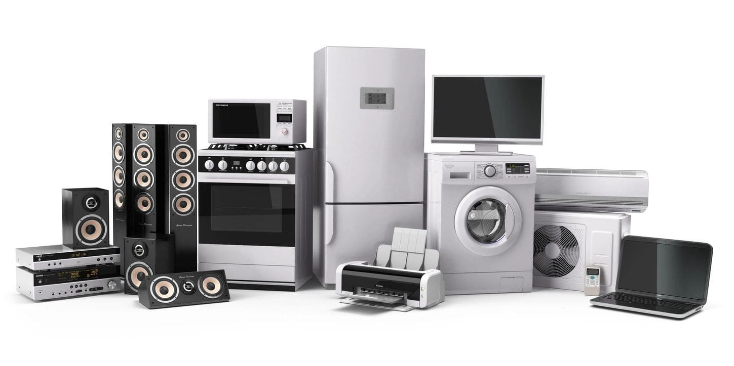 A group of appliances that are all white.